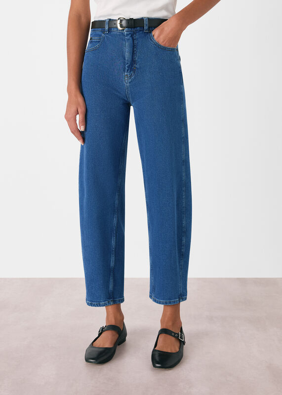 Denim Stretch Barrel Leg Jean