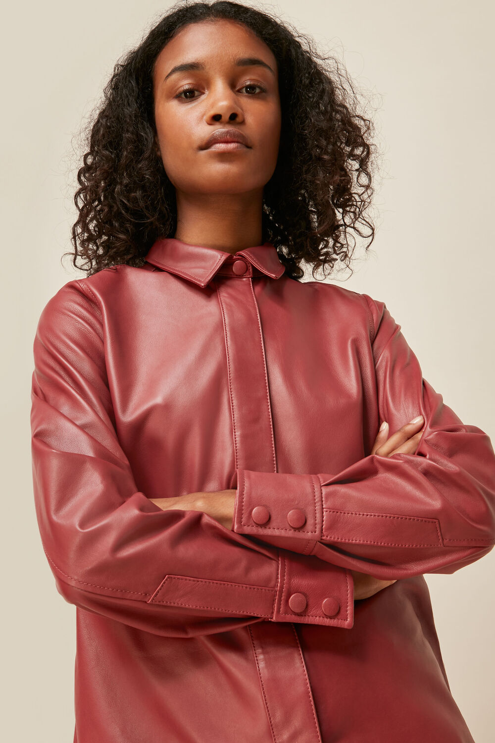 Leather Panelled Shirt