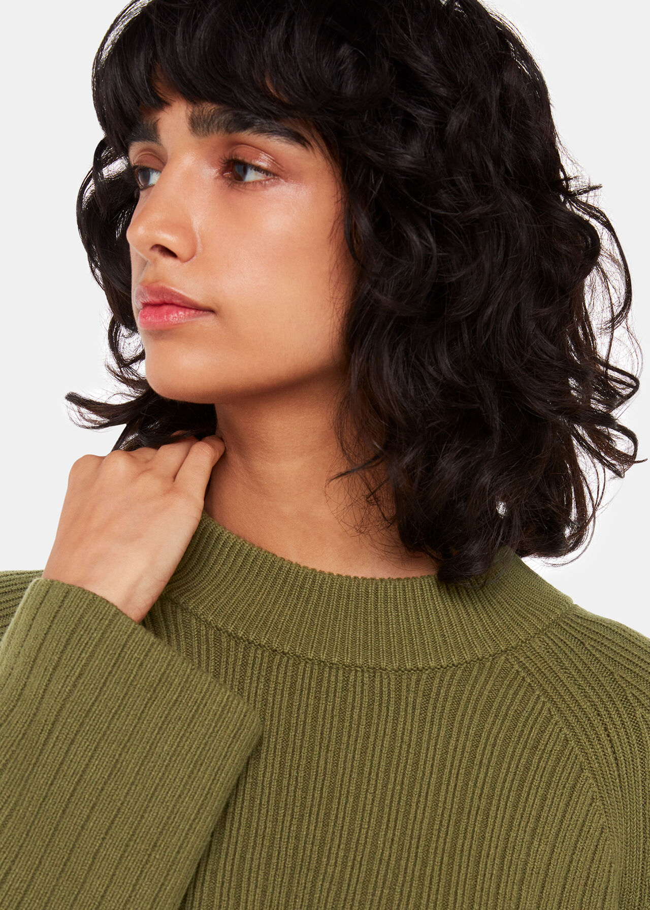 Cotton Rib Crew Neck Knit
