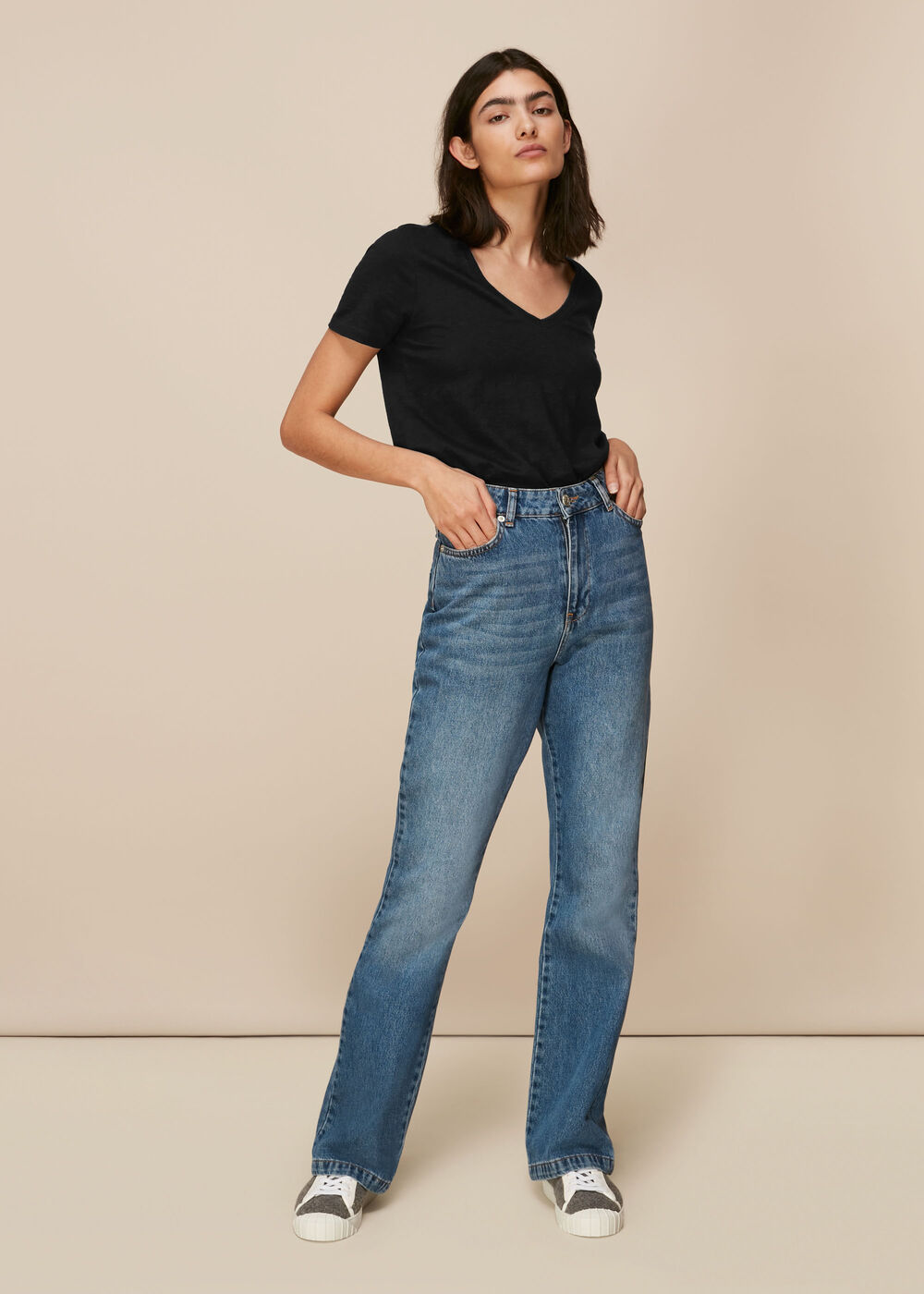 Sophie V Neck Cotton Tshirt
