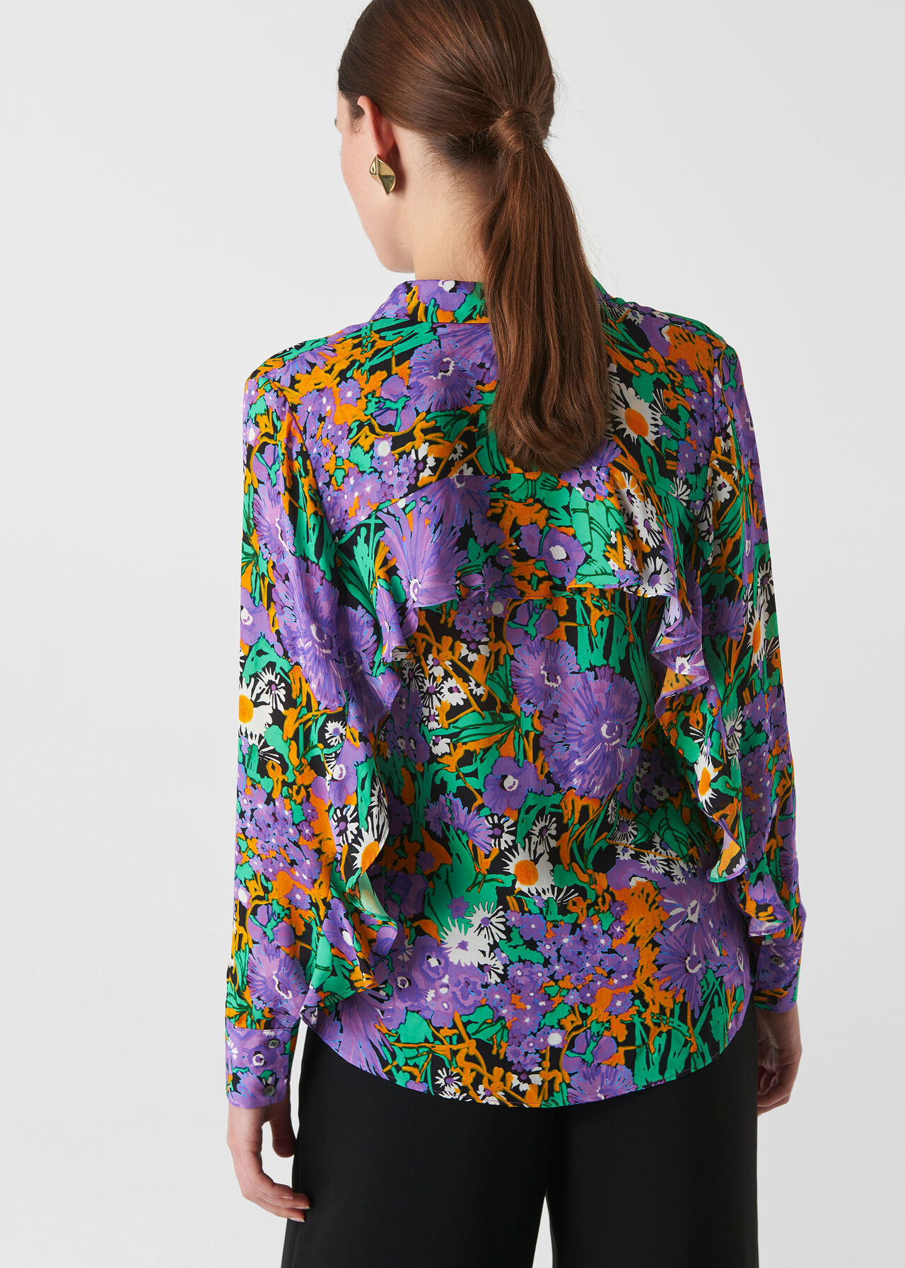 Simone Floral Print Silk Shirt Multicolour