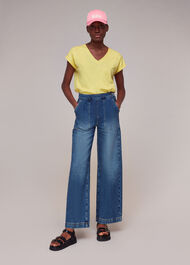 Willa V Neck Cap Sleeve Tee