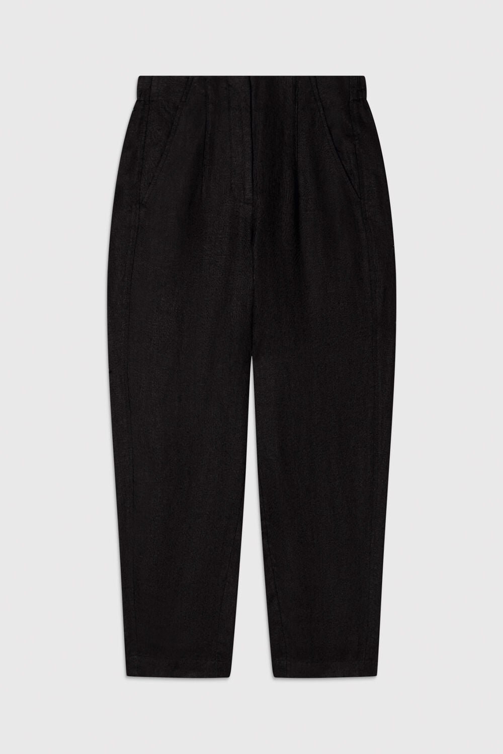 Petite Linen Barrel Leg Trouser