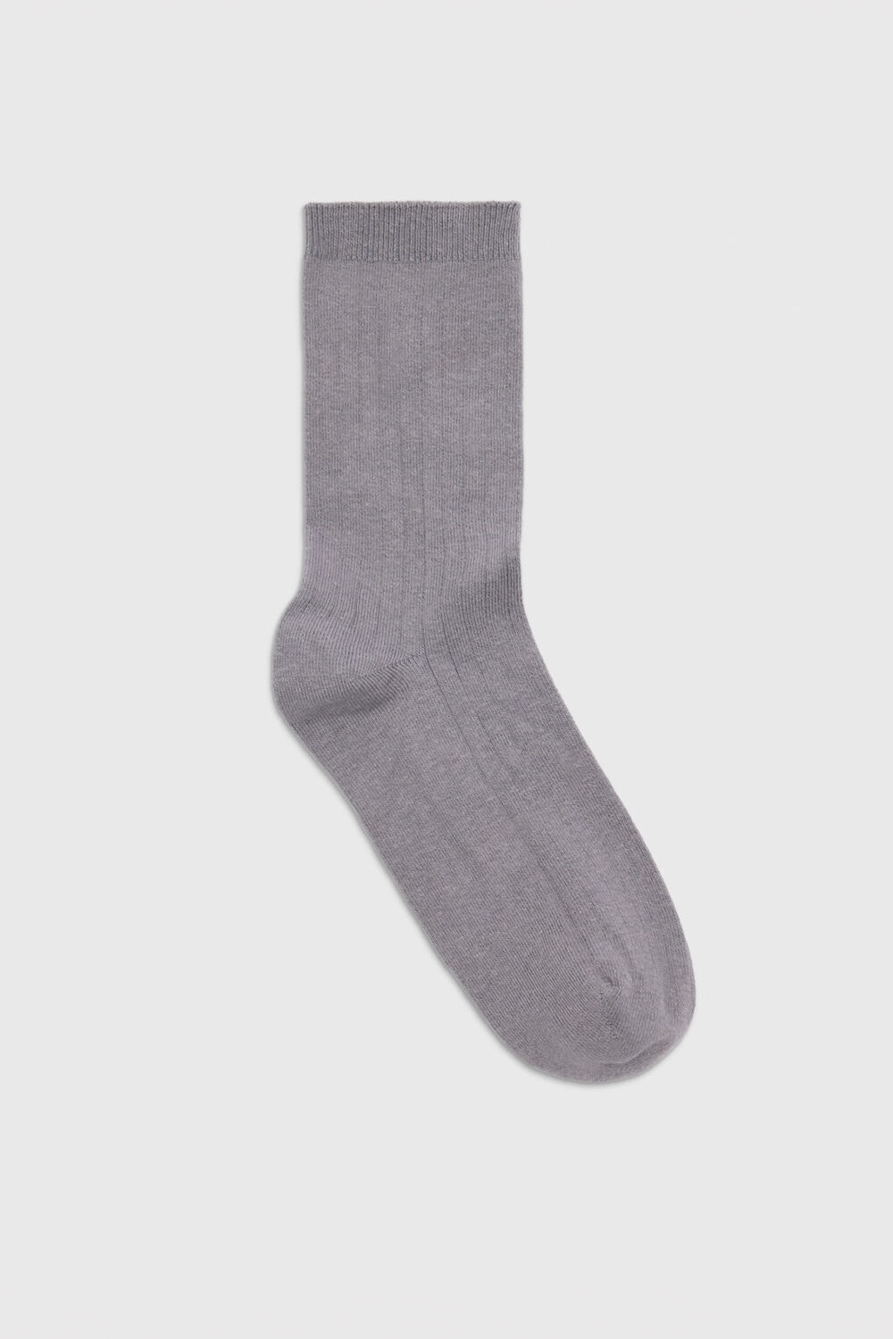 Grey Classic Ribbed Socks