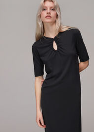 Keyhole Jersey Midi Dress