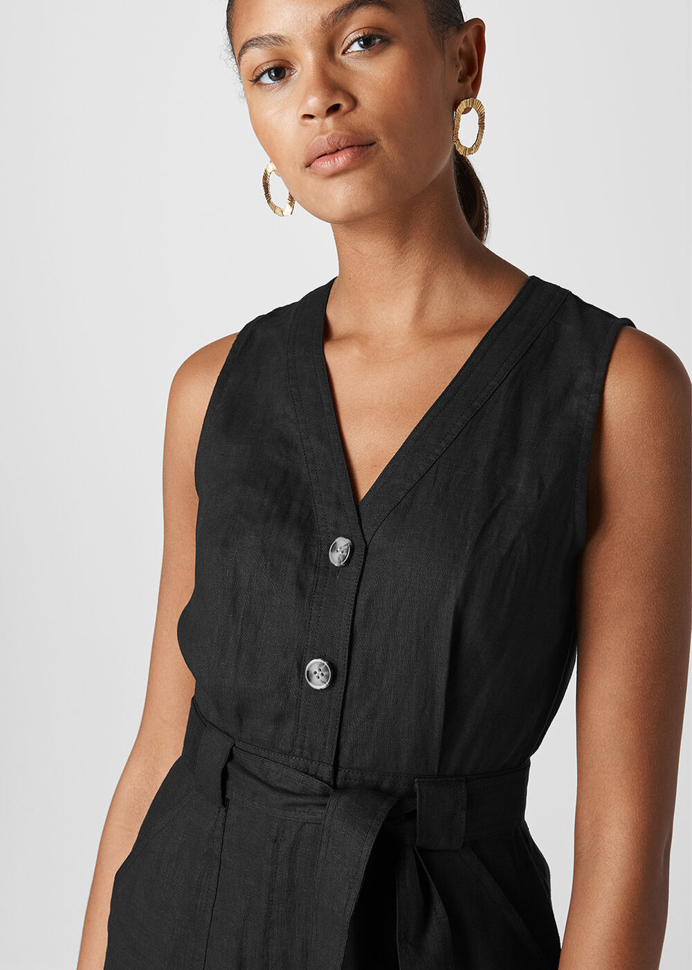 Linen Button Playsuit