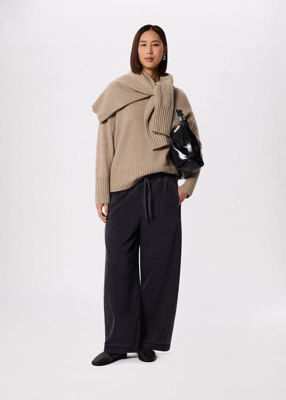 Petite Casual Denim Barrel Trouser