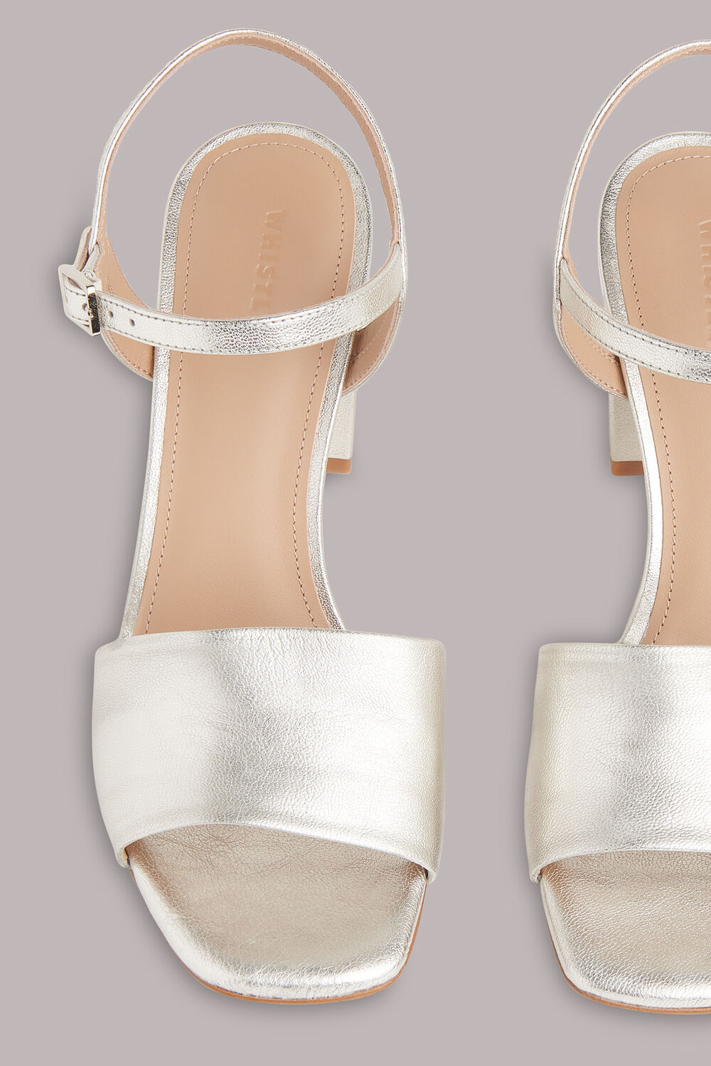 Silver Lilley High Block Heel Sandal