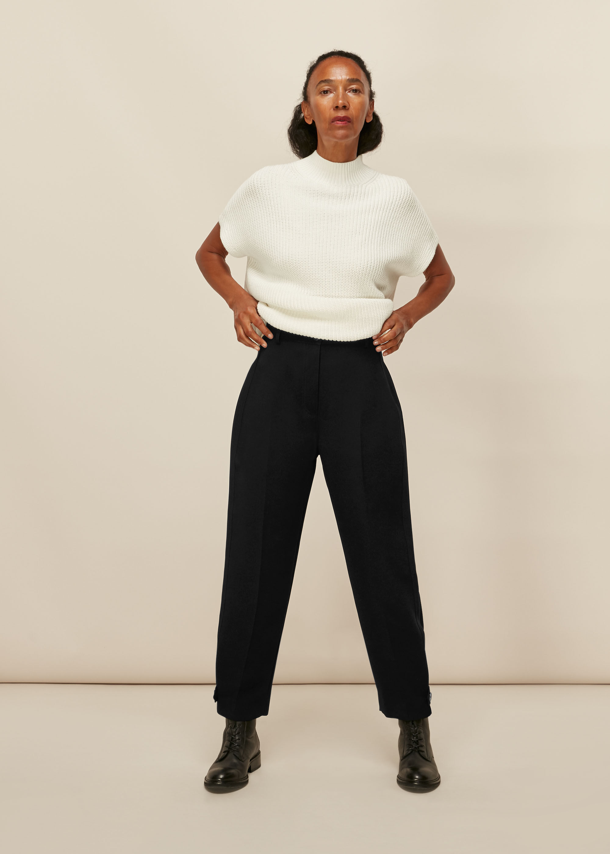 Buy TOPSHOP Button Fly Slouch Peg Leg Trousers Online | ZALORA Malaysia