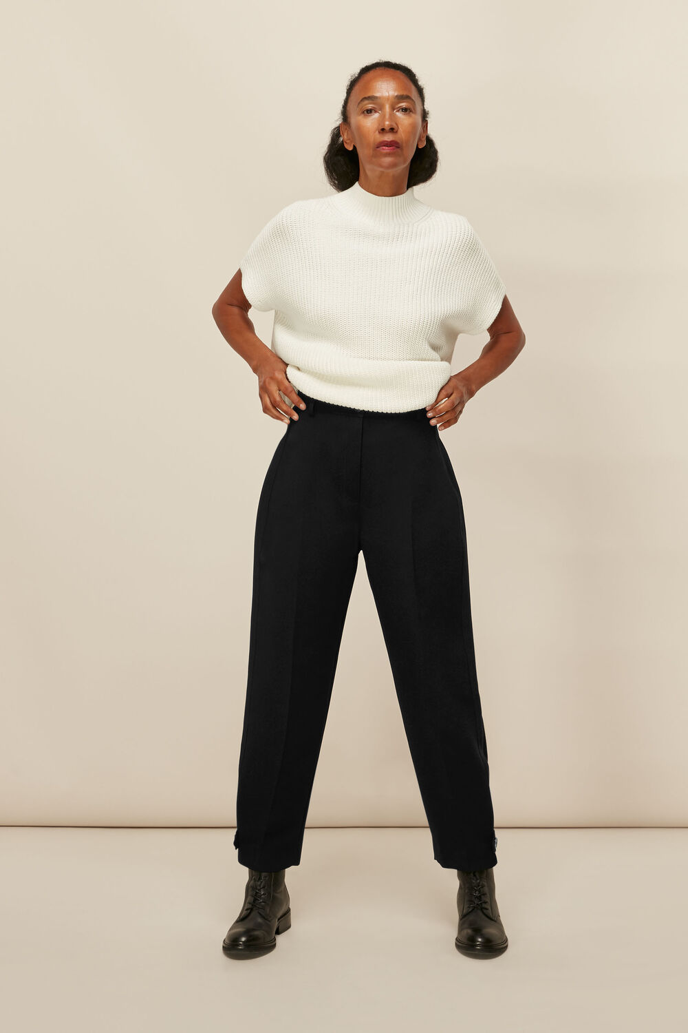 Paula Crepe Peg Trouser