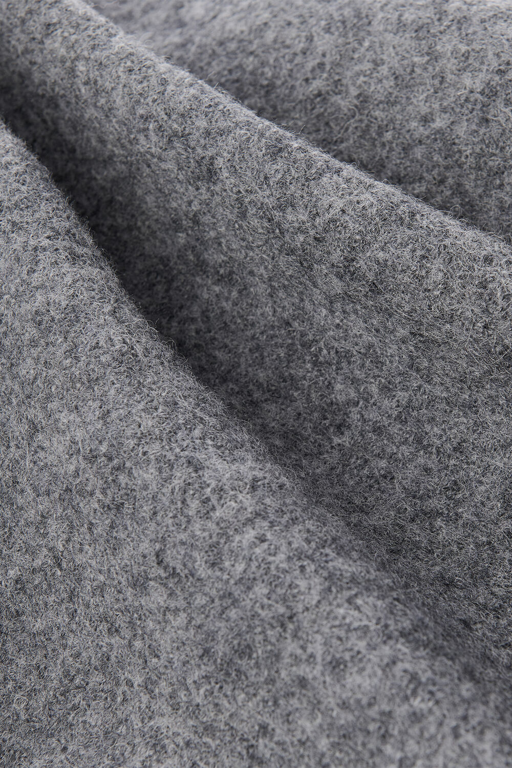 Grey Long Belted Wool Coat