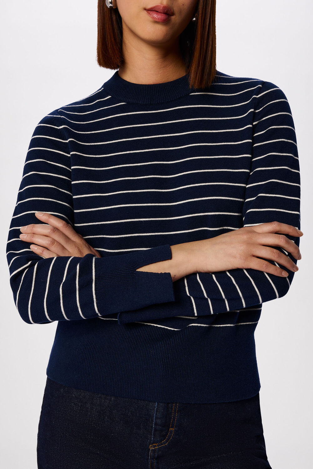 Navy Classic Stripe Cotton Knit