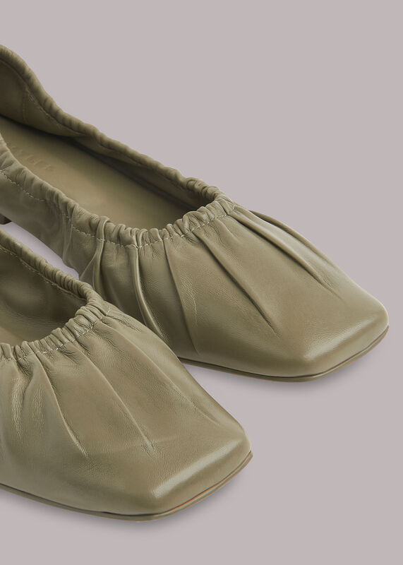 Khaki Ione Soft Ruched Pump