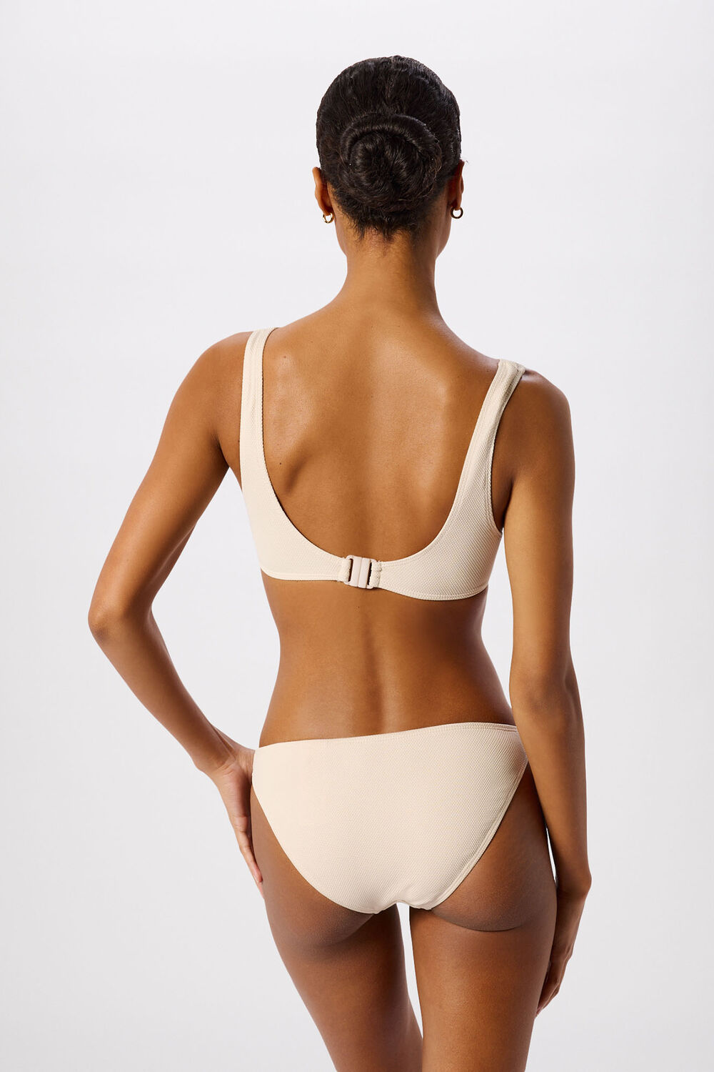 Ivory Ring Detail Bikini Top