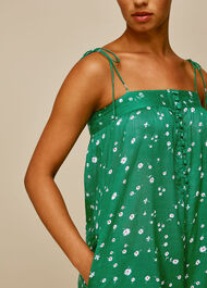 Primula Print Beach Jumpsuit Green/Multi