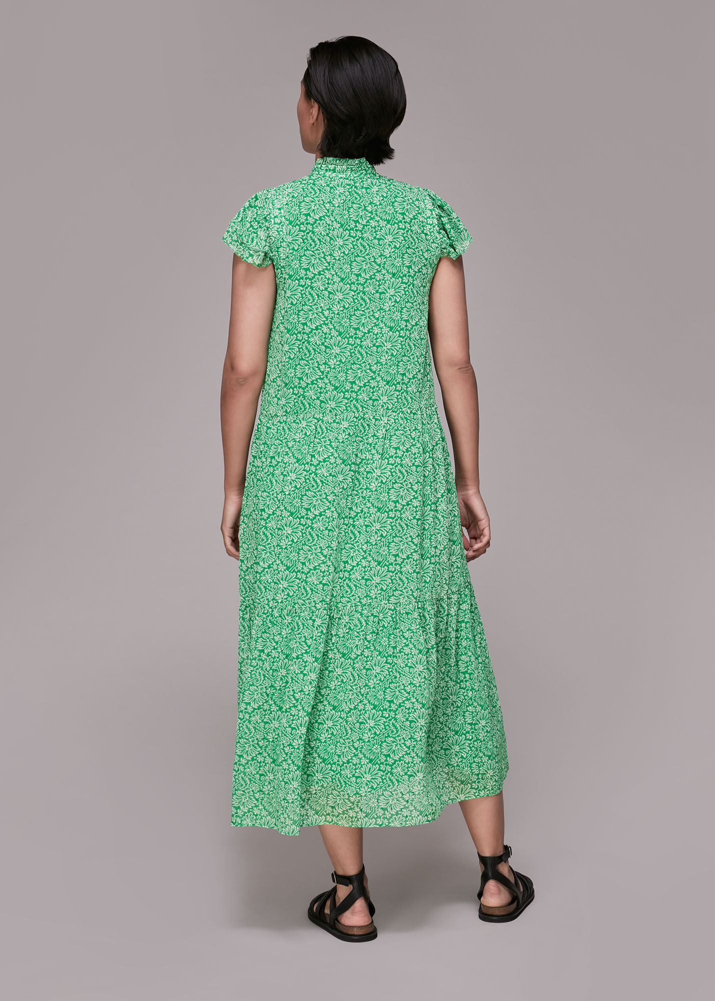 Whistles ditsy floral tiered dress discount