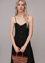 Ava Button Linen Mix Dress