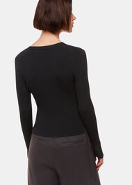 Ribbed V neck Cardigan