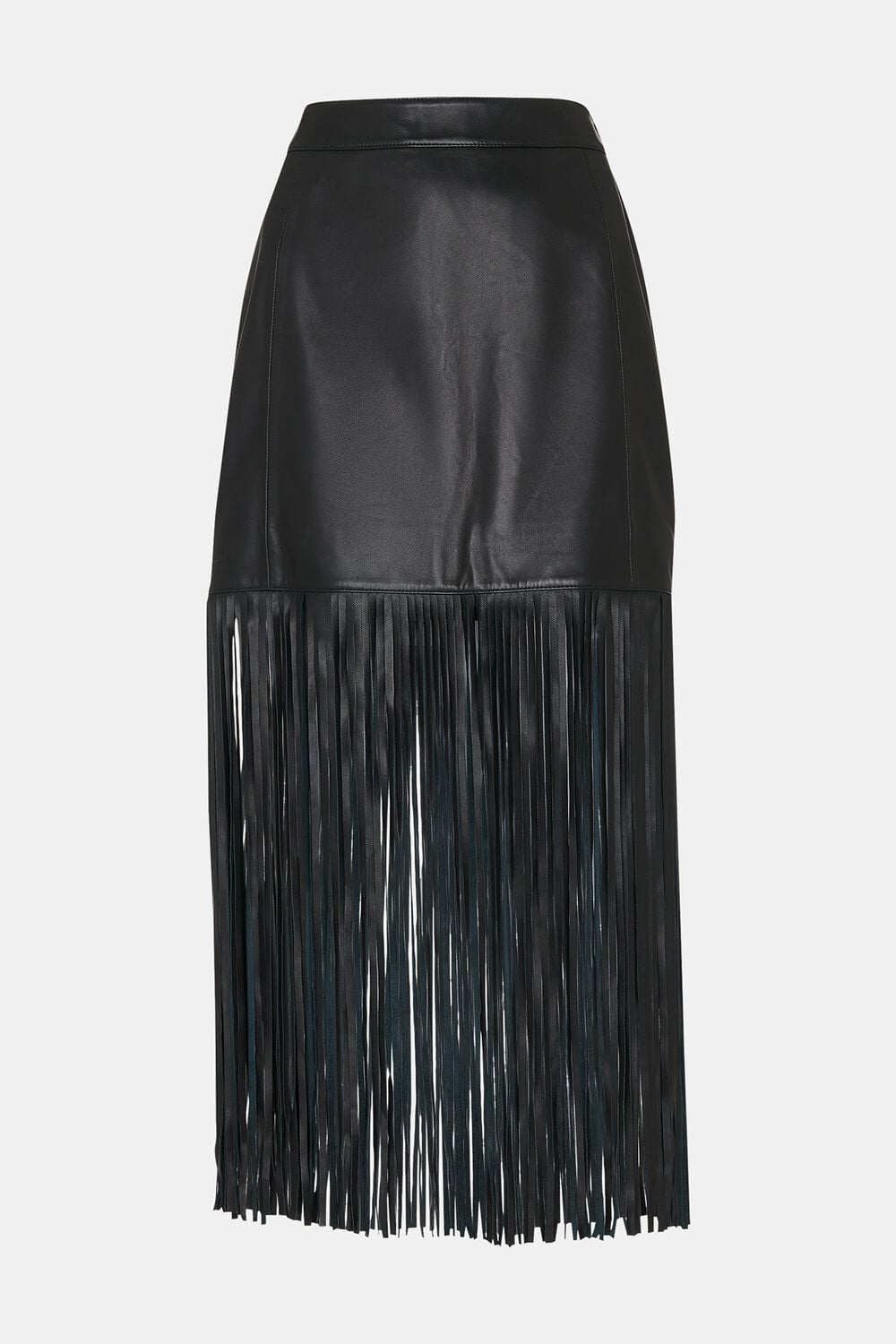 Leather Fringed Mini Skirt