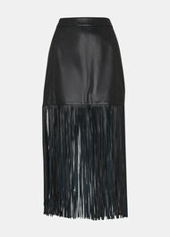 Leather Fringed Mini Skirt