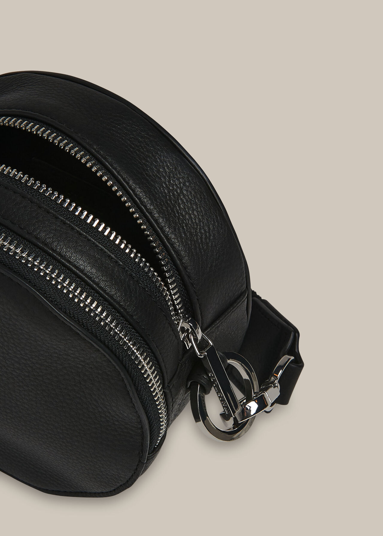 Black Cole Round Crossbody Bag | WHISTLES | Whistles