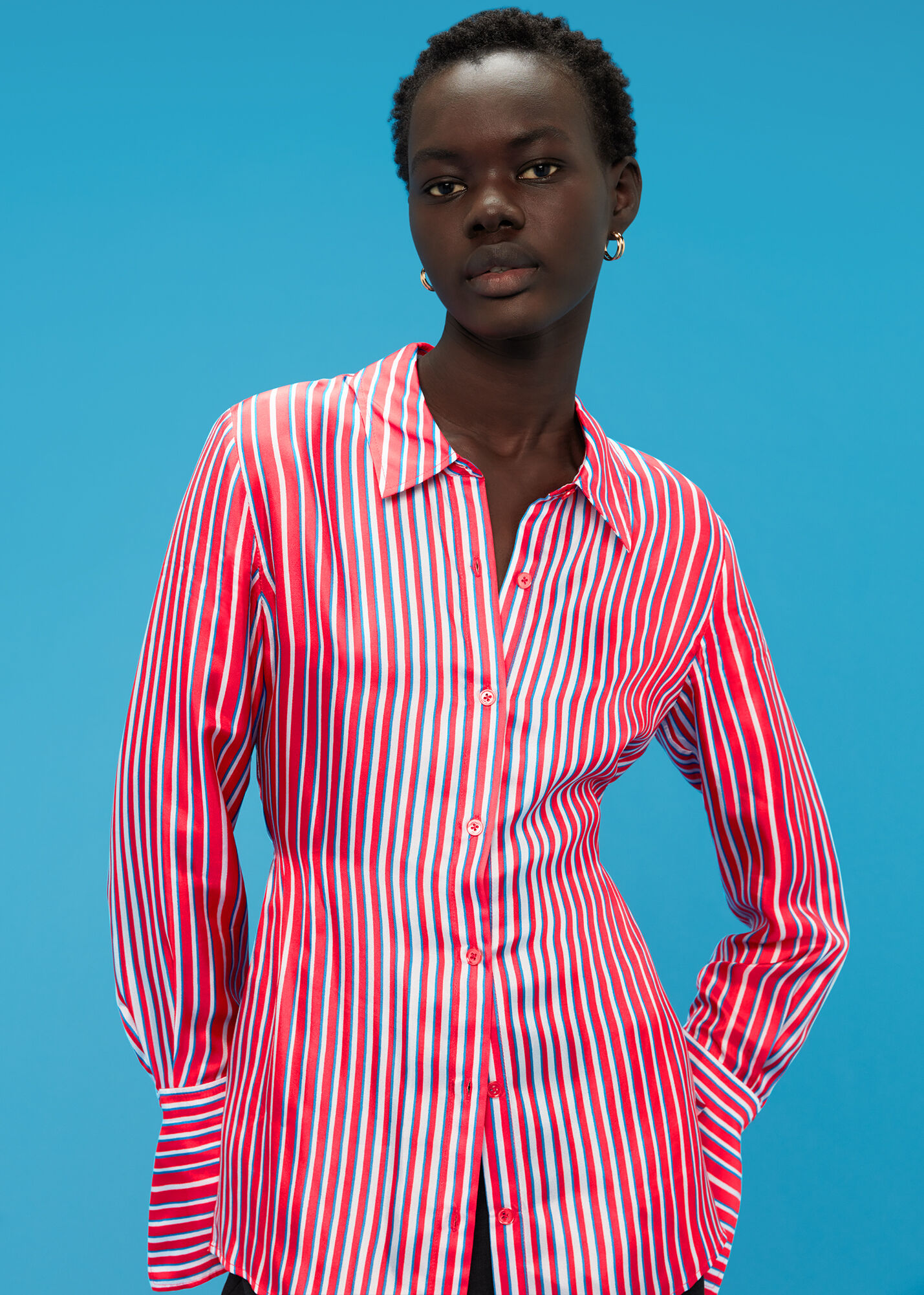 Multicolour Tangle Stripe Silk Mix Shirt | WHISTLES | Whistles US | Multicolour Tangle Stripe Silk Mix Shirt | WHISTLES | Whistles US |