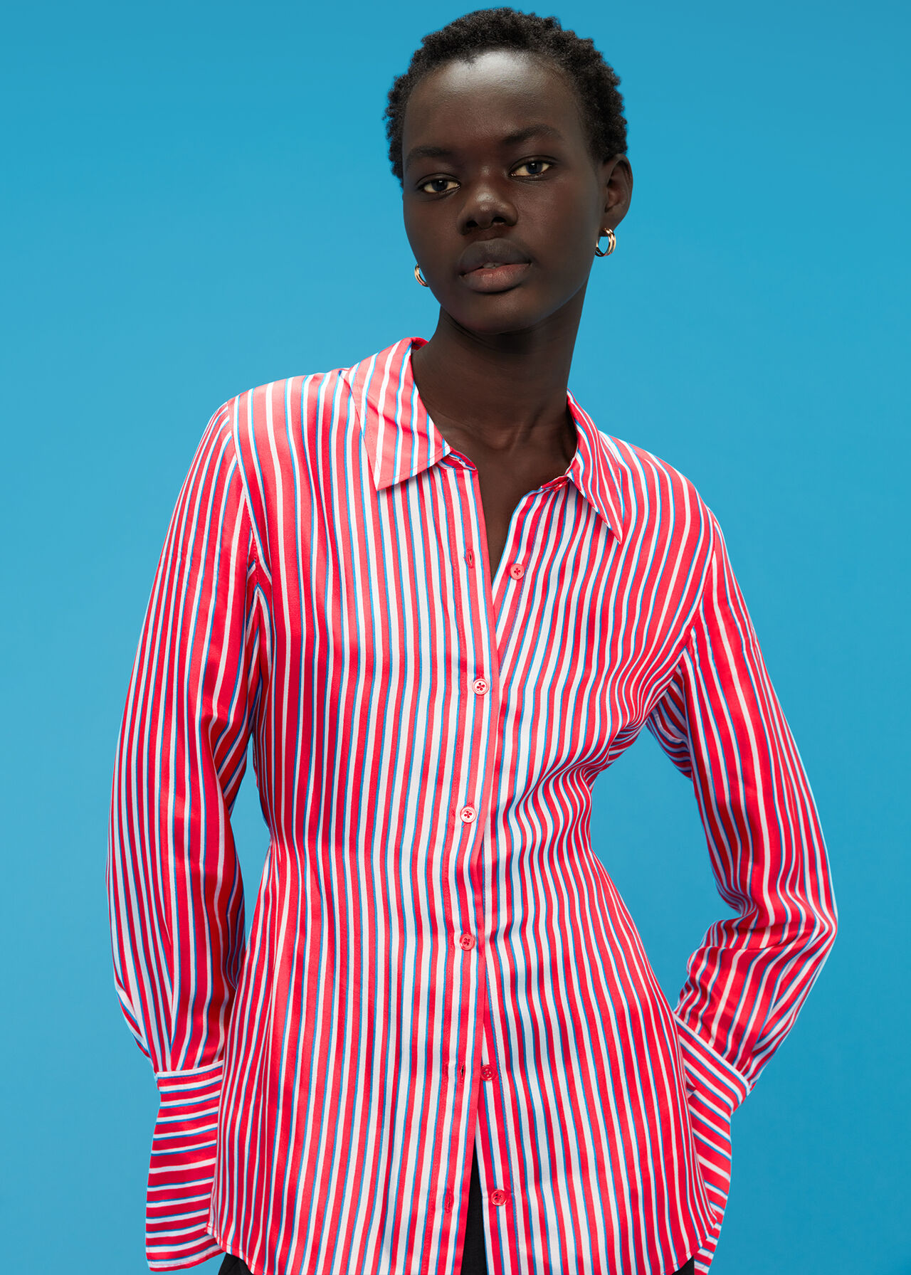Tangle Stripe Silk Mix Shirt