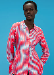 Tangle Stripe Silk Mix Shirt