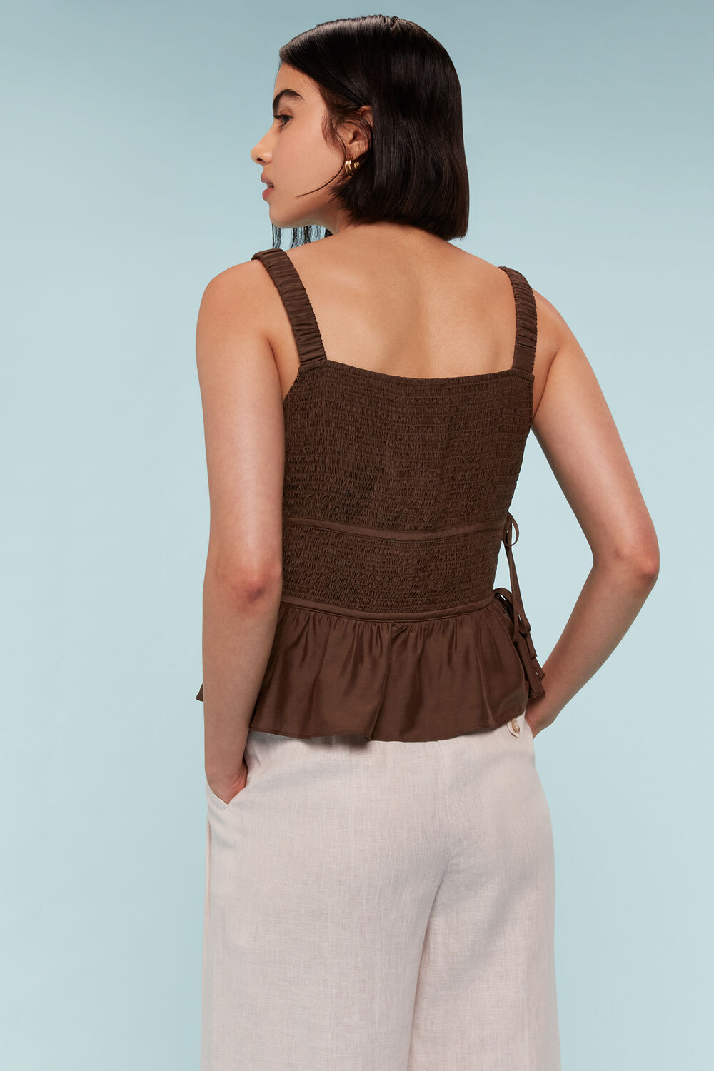Tie Side Shirred Top