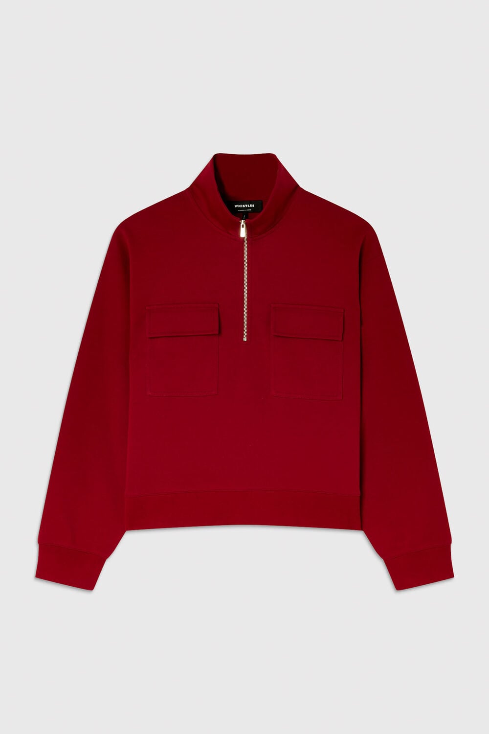 Dark Red Funnel Quarter Zip Sweat