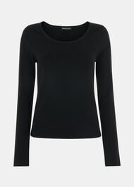 Ribbed Scoop Neck Top