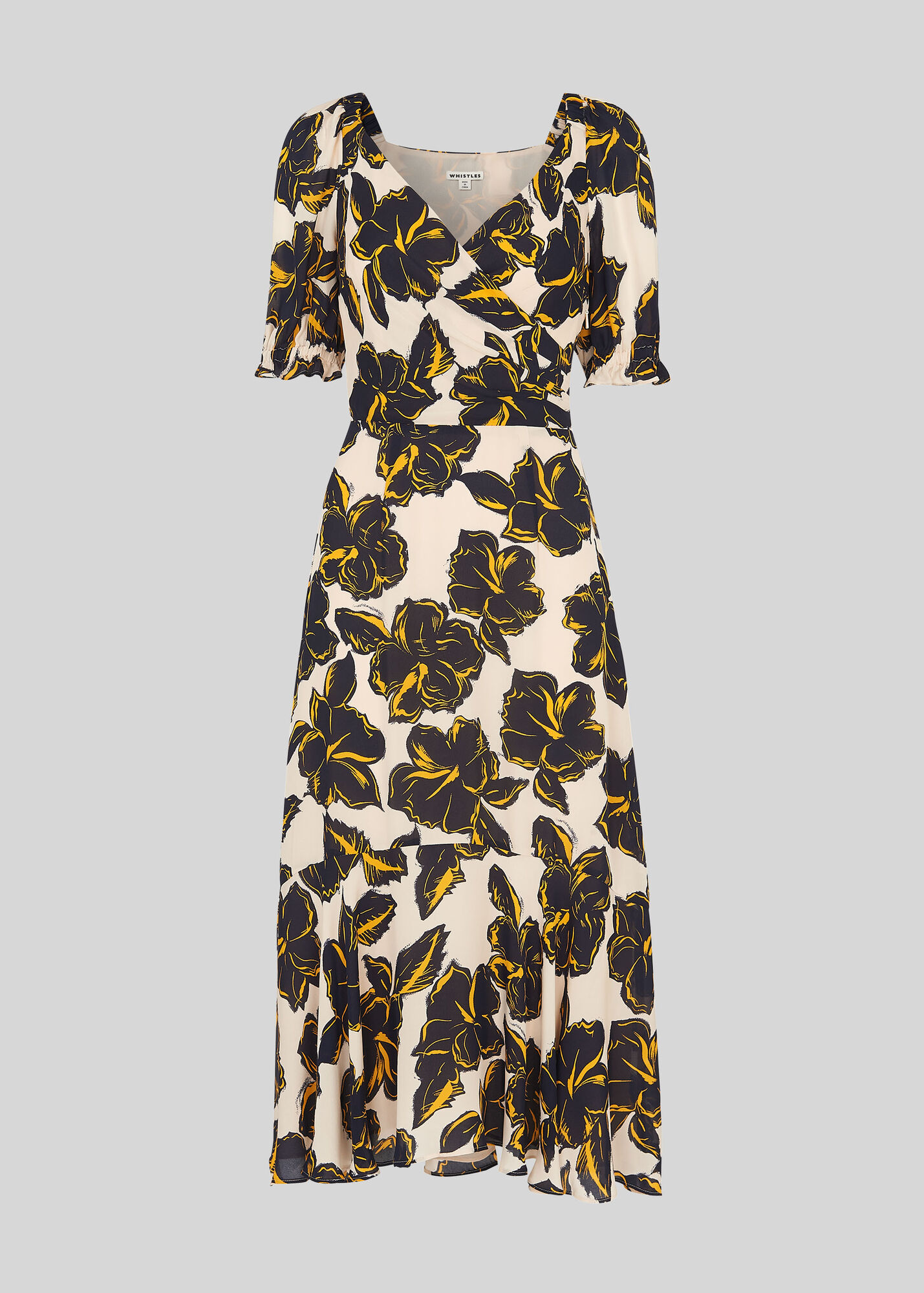 White/Multi Tropical Flower Silk Dress WHISTLES Whistles UK