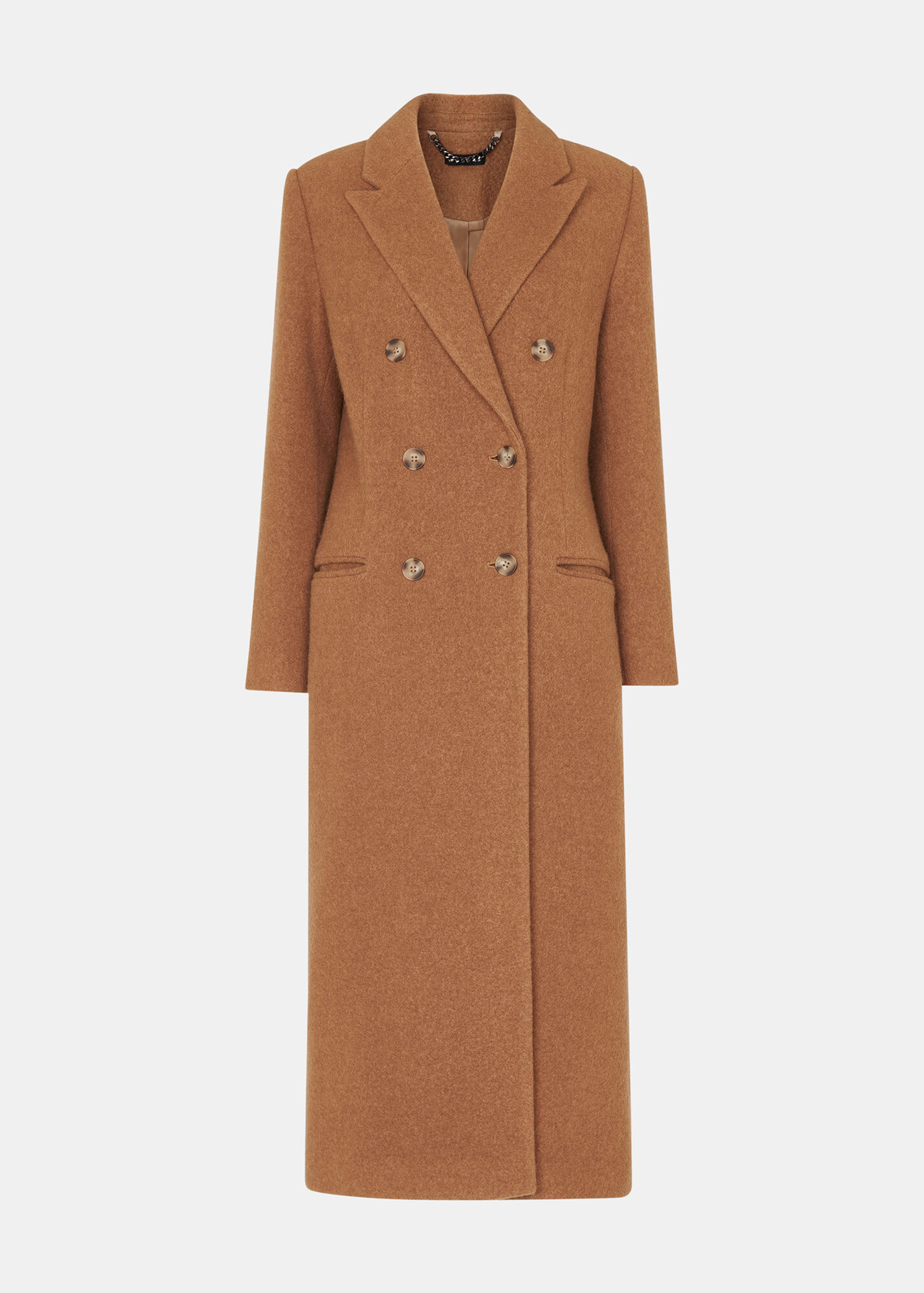 Camel Textured Wool Blend Coat WHISTLES