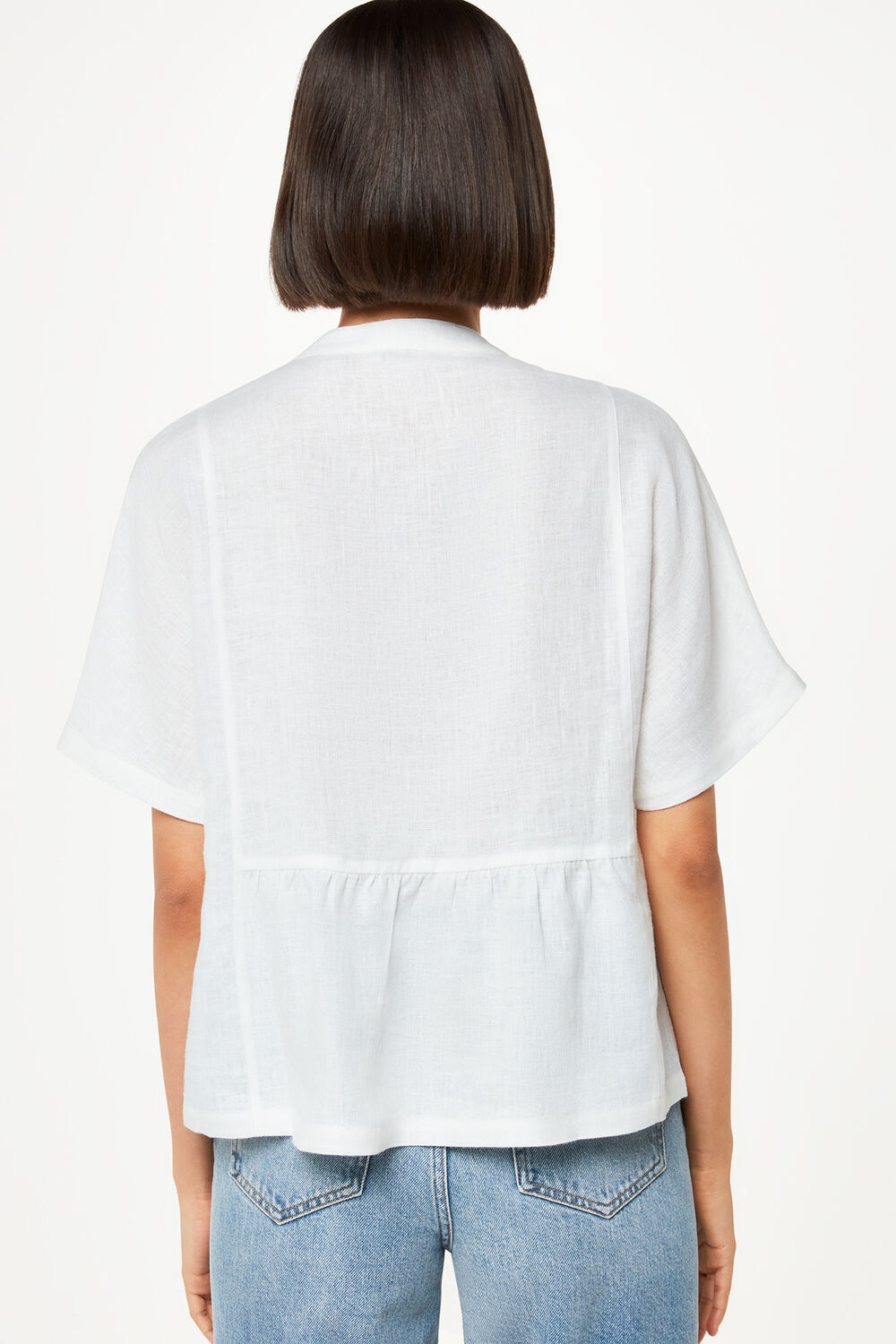Hannah Linen Peplum Blouse