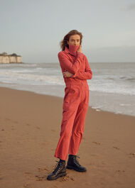 Gabby Denim Jumpsuit Dark Pink