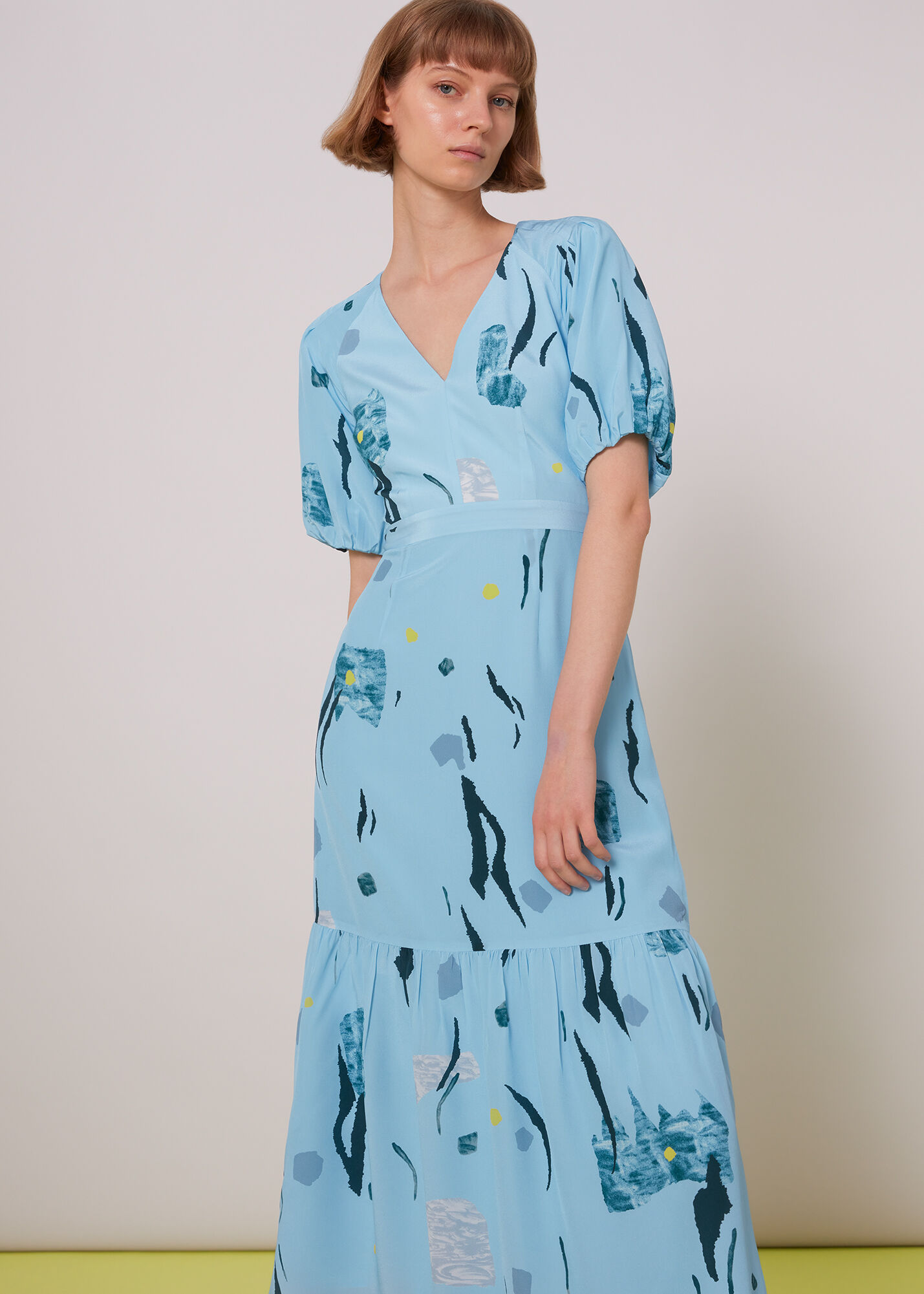Silk clearance print dress