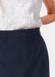 Pinstripe Tailored Midi Skirt