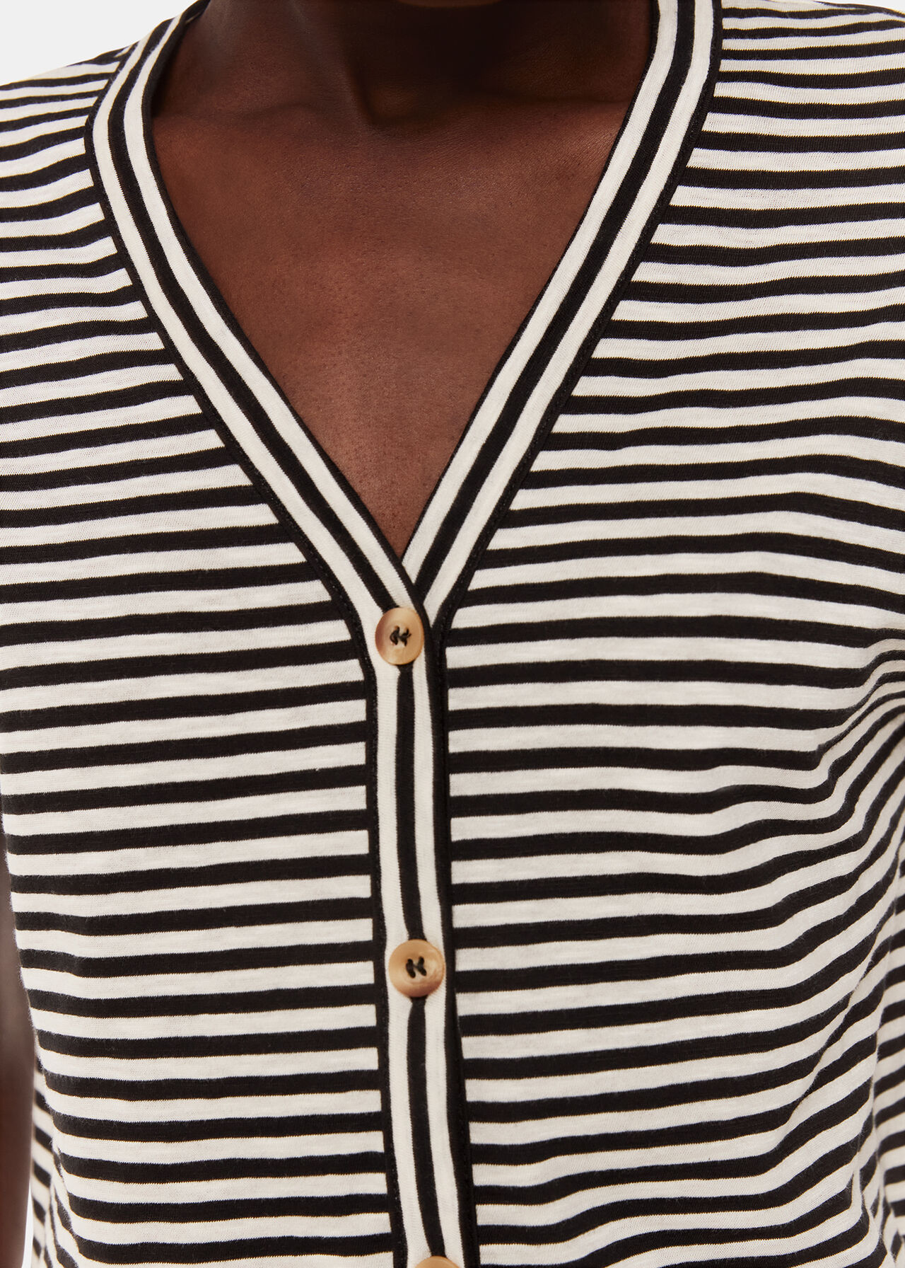 Jilly Stripe Button Top