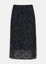 Floral Sequin Midi Skirt
