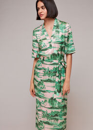 Waving Palms Shirt Dress