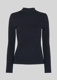 Mini Animal Jacquard Top Navy/Multi