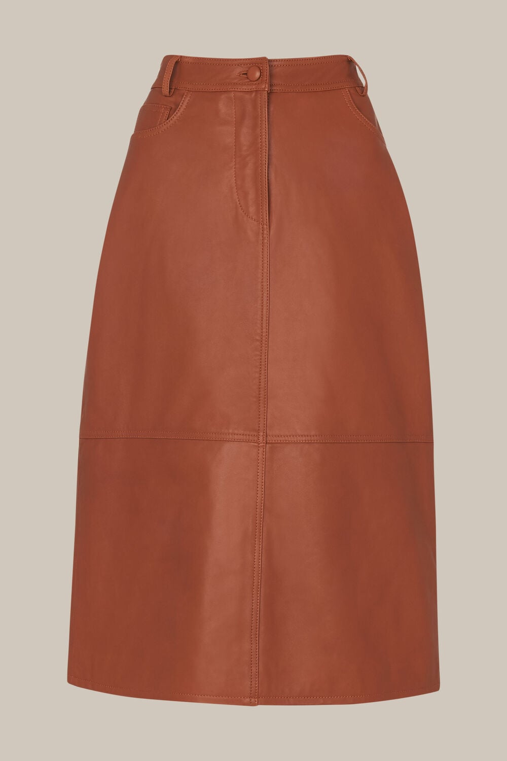 Panelled Leather Skirt
