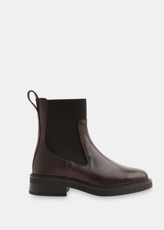 Burgundy Elasticated Chelsea Boot