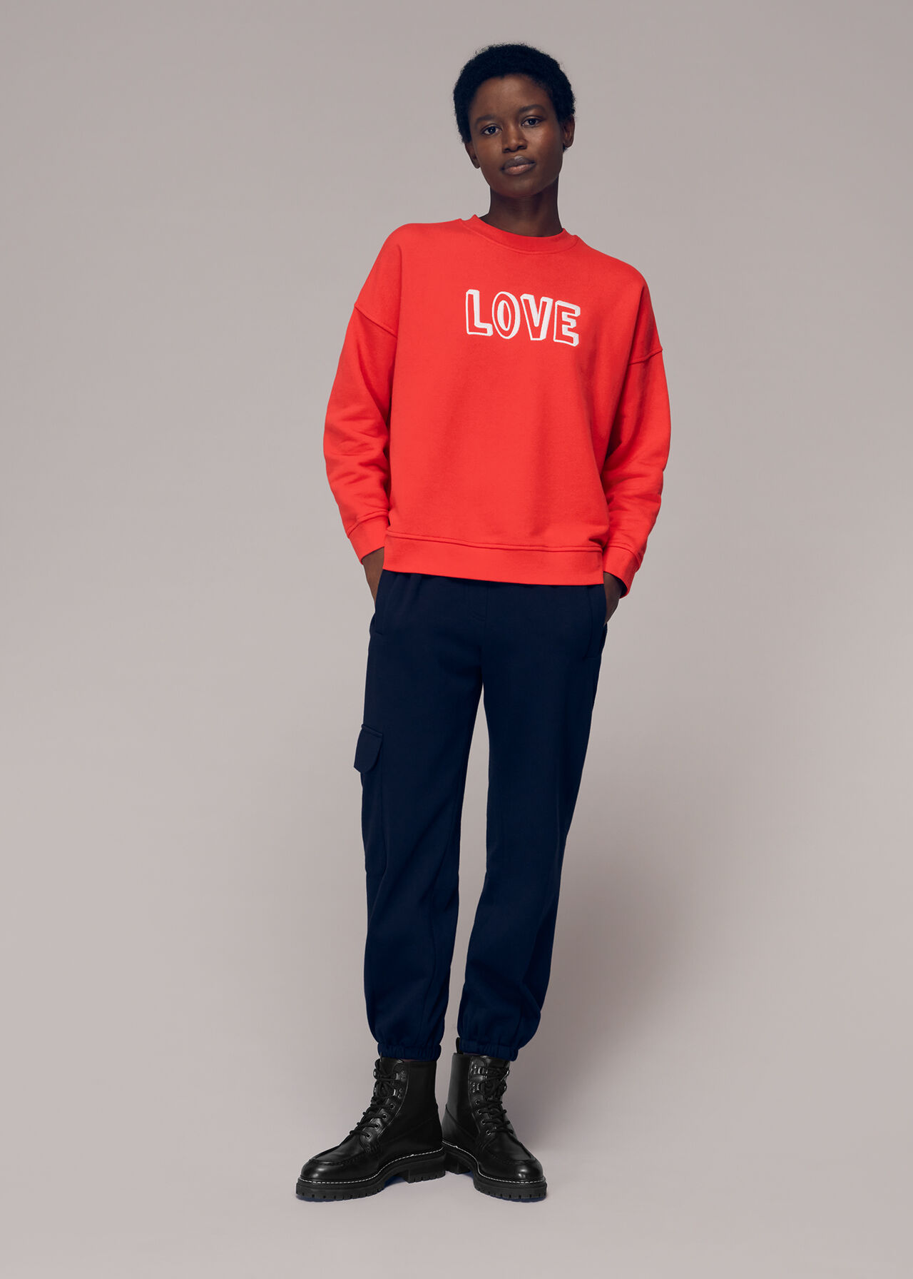 Red Love Logo Relaxed Sweatshirt, WHISTLES