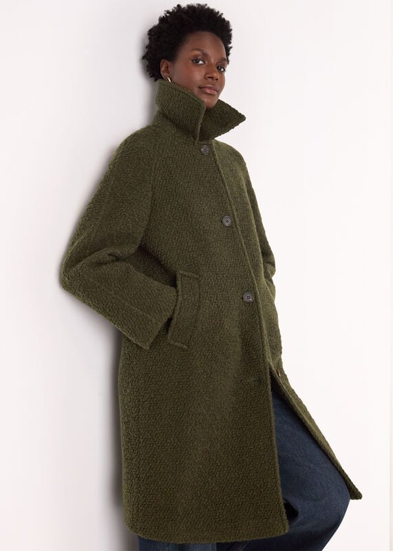 Khaki Romy Boucle Coat