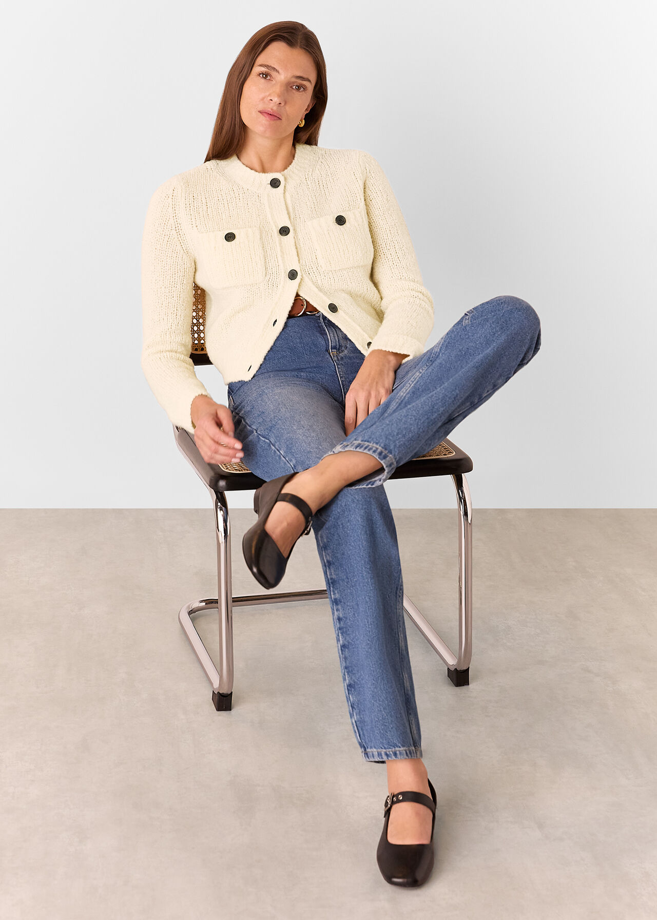 Wool Mix Textured Cardigan