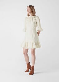 Augustina Broderie Dress Ivory/Multi