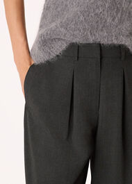 Petite Wool Blend Barrel Trouser