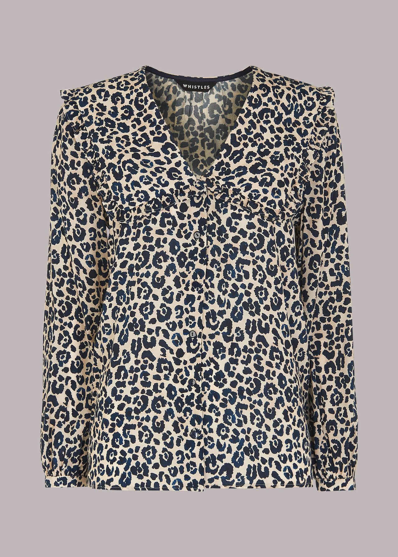 Leopard Print Cheetah Print Collar Top | WHISTLES