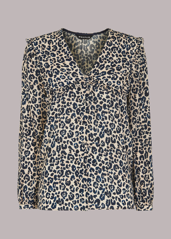Cheetah Print Collar Top
